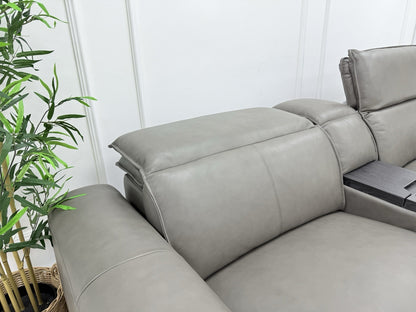 Sofology Premiere 2.5 Seater Power Recliner Sofa In Grey Leather