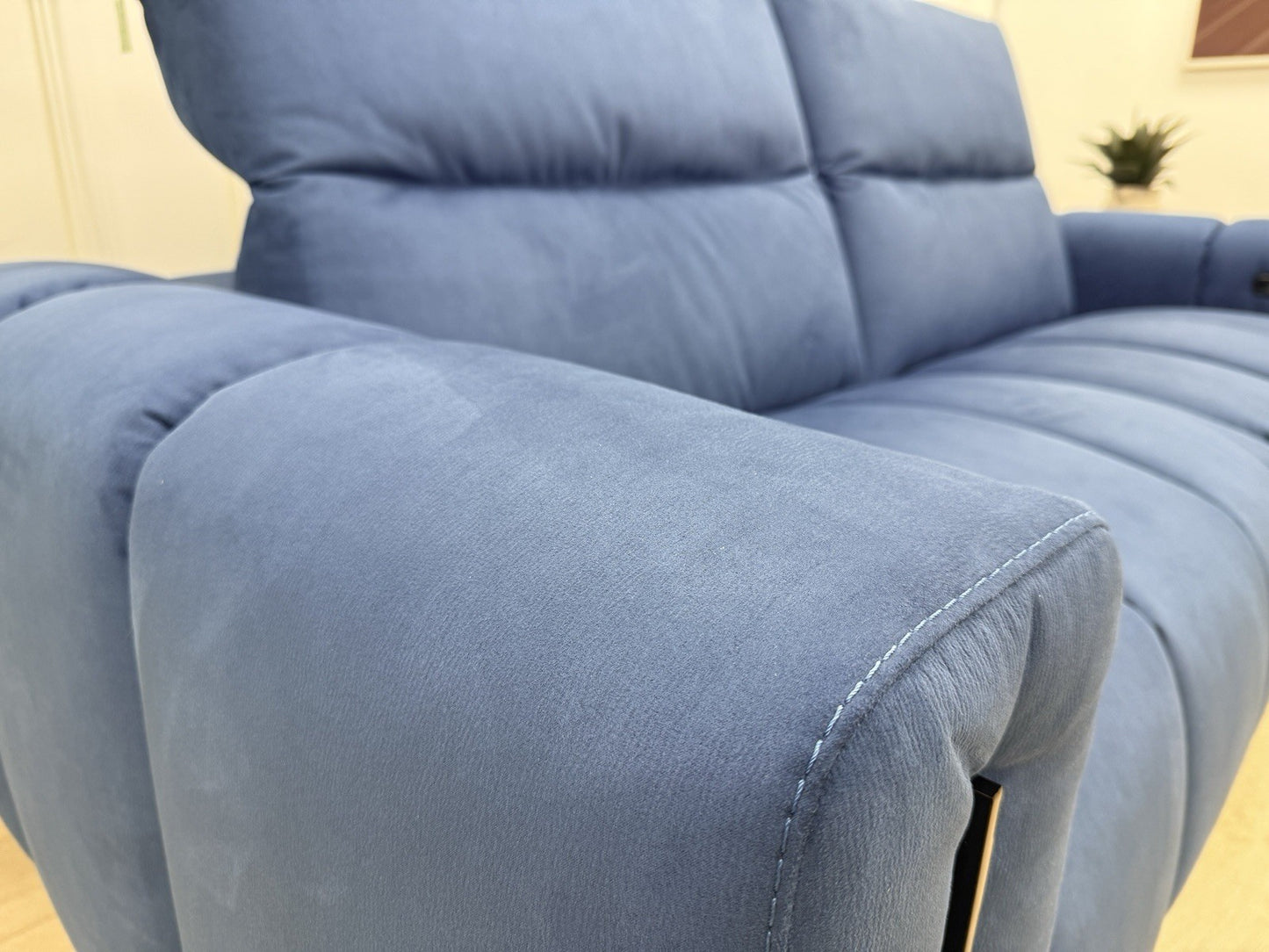 Italia Living 3 Seater Power Recliner Sofa In Luna Blue