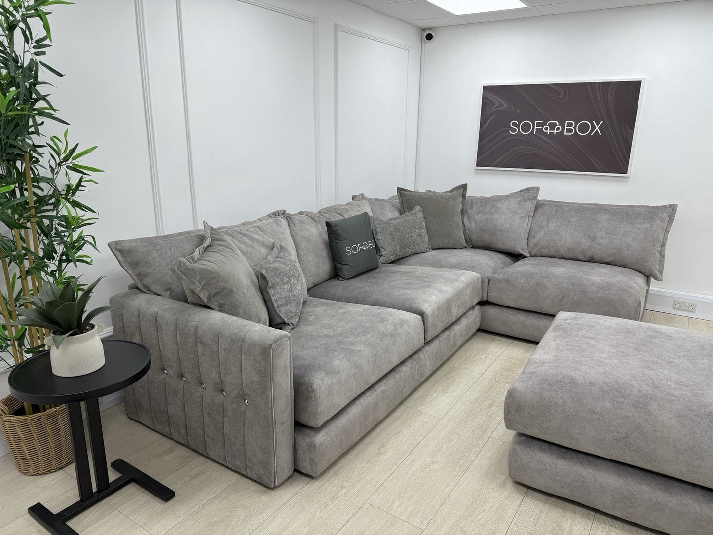 DFS Devine Corner Sofa In Light Grey
