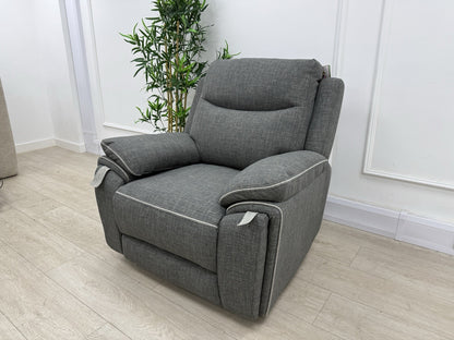 DFS Trek Power Recliner Armchair In Charcoal Fabric