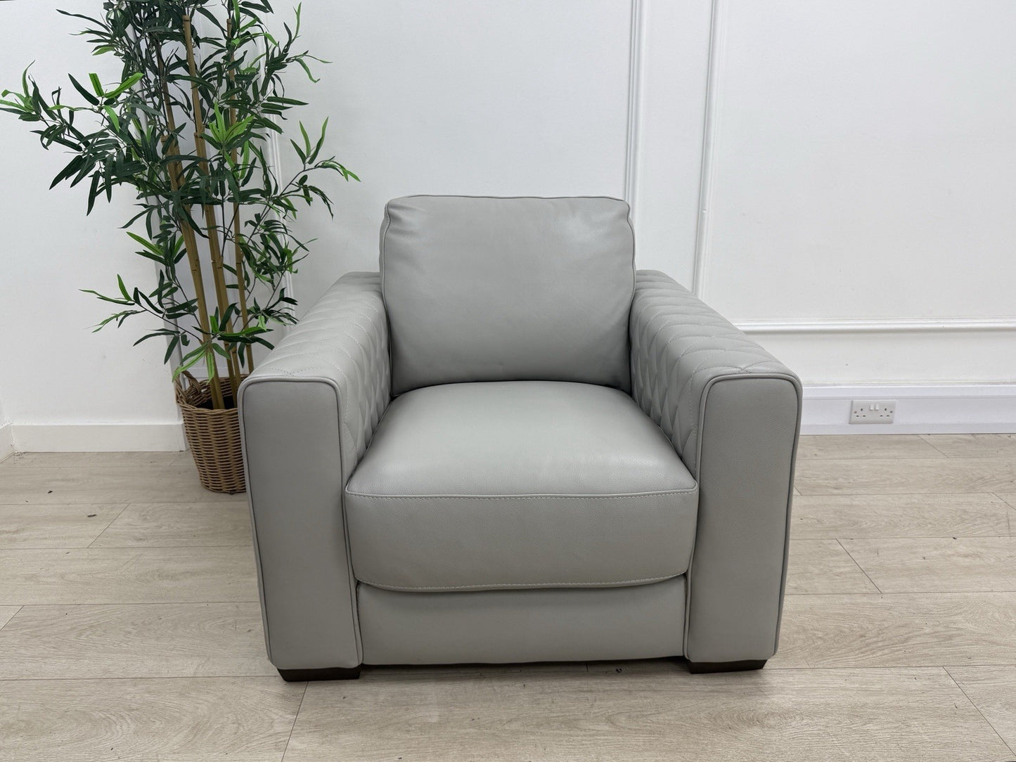 DFS Cohen Armchair In Misty Grey Leather