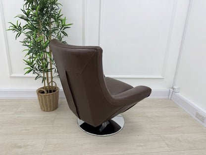 Sofology The Viento Swivel Chair In Mulberry Leather