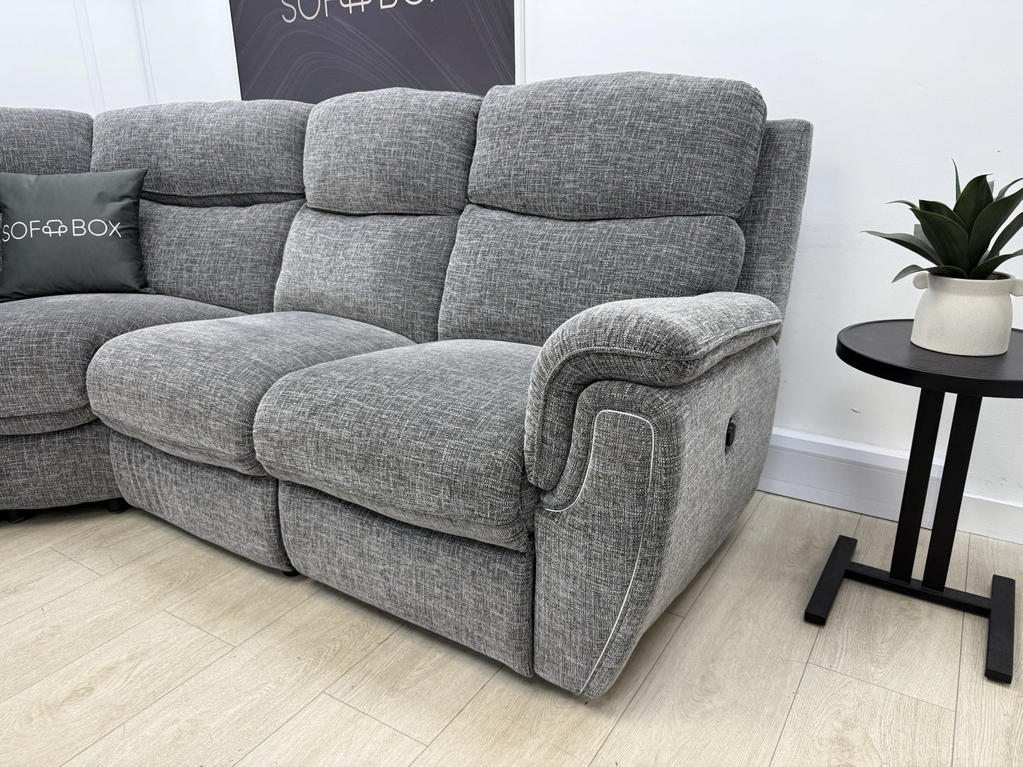 SCS Ashton Power Recliner Corner Sofa In Grey Fabric
