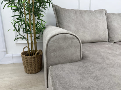 DFS Serenis Large Double Ended Chaise Sofa In Oatmeal Fabric