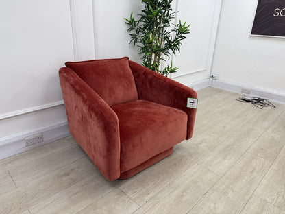 DFS French Connection Molten Swivel Accent Chair In Henna Fabric