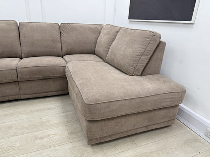 DFS Orka Manual Recliner Corner Sofa In Mocha Fabric