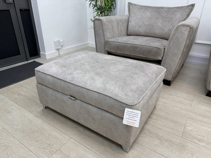 DFS Cherished 3 Seater Sofa, Chair & Footstool Set In Oatmeal