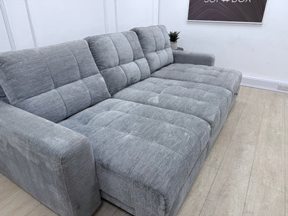 DFS Steller Power Slider 3 Seater L Shape Sofa In Mist Grey