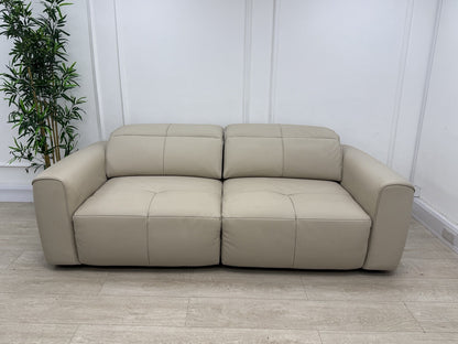 Sofology The Riviera 3 Seater Motion Chaise Recliner Sofa In Stone Leather