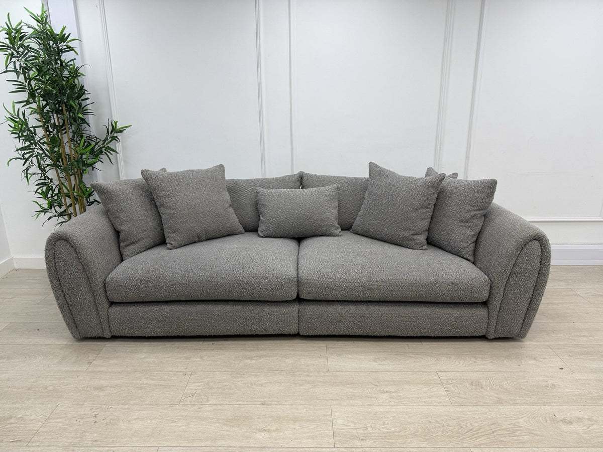 Sofology Marble Arch 4 Seater Split Sofa In Grey Boucle Fabric