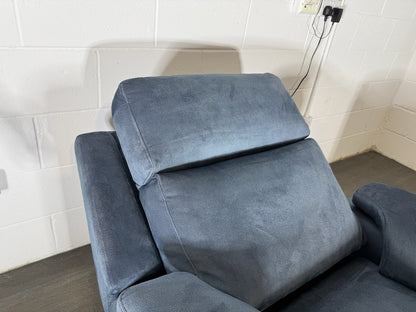 G Plan Thornbury 3 Seater & Chair Set With Power Recliner, Lumbar, Headrest Blue