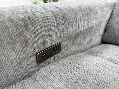 DFS Steller L Shape Power Slider Sofa In Mist Grey