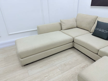 DFS Calix Swivel Corner Sofa Bed In Latte