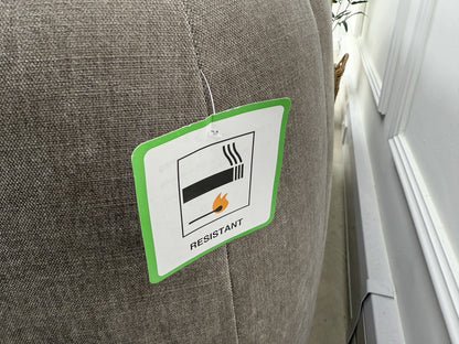 Sofology Empress Love Seat Chair In Relaxed Chenille Nutmeg