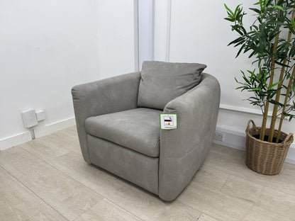 Sofology Marvella Swivel Accent Chair In Flecked Fabric Stone