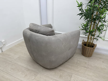 Sofology Marvella Swivel Accent Chair In Flecked Fabric Stone