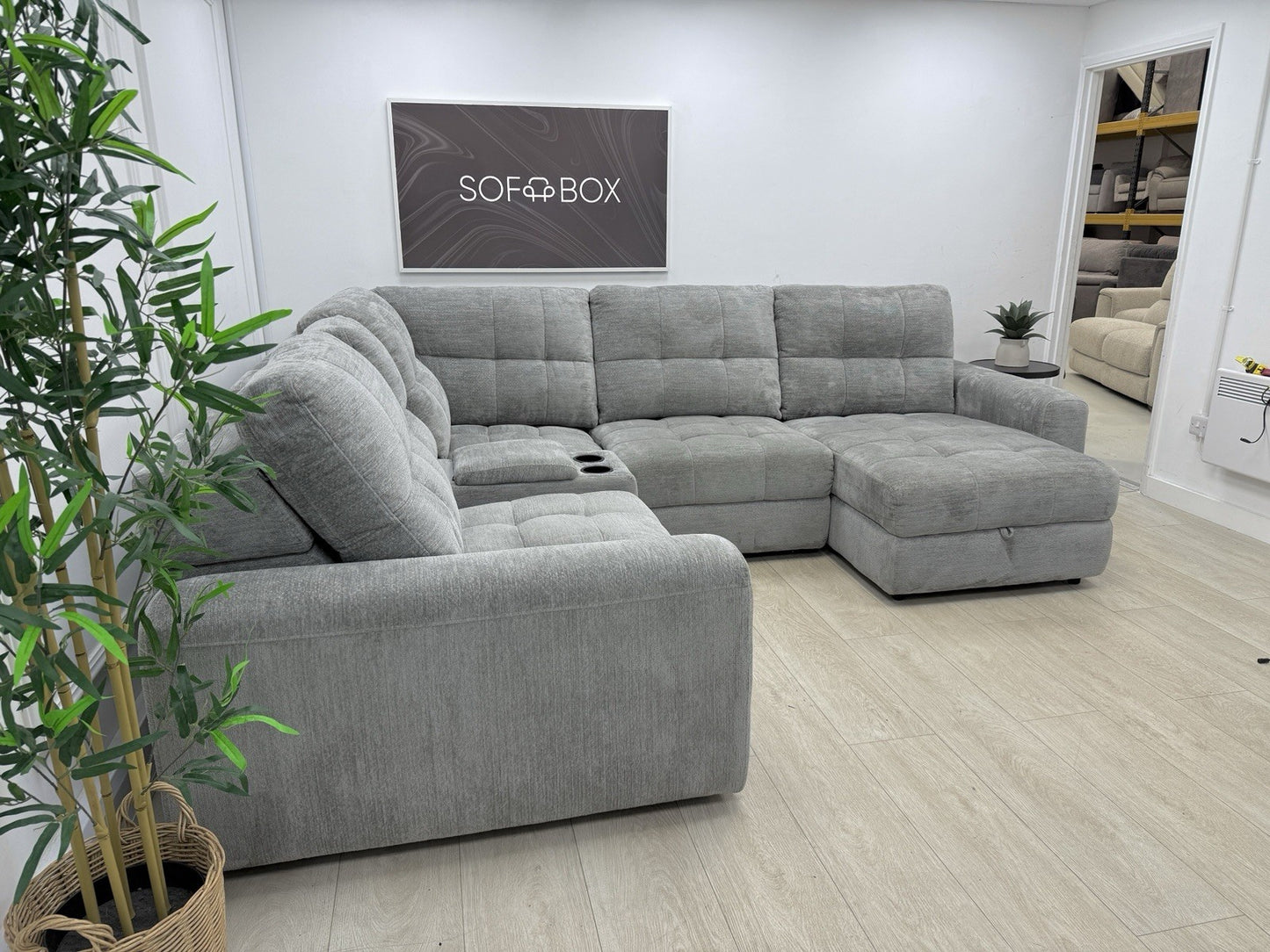DFS Steller Corner Sofa In Mist Grey