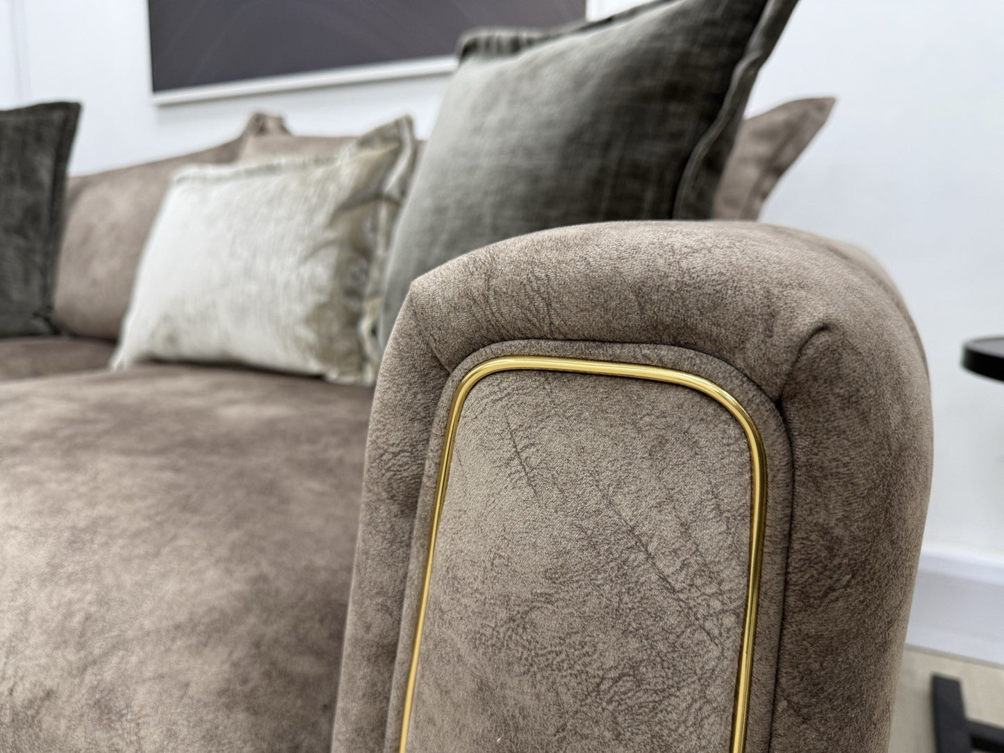 DFS Devine Left Hand Facing Corner Sofa In Chocolate Combination