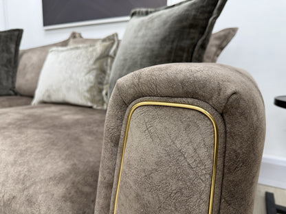 DFS Devine Left Hand Facing Corner Sofa In Chocolate Combination