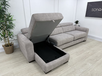 Sofology Metropolitan Fabric 4 Seater Chaise Sofa Bed with Storage