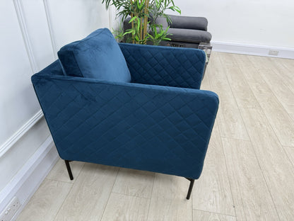 DFS Tub Accent Chair In Blue Velvet