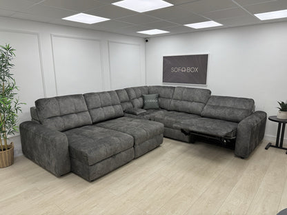 DFS Steller Corner Power Motion Chaise Sofa In Grey Mason Fabric