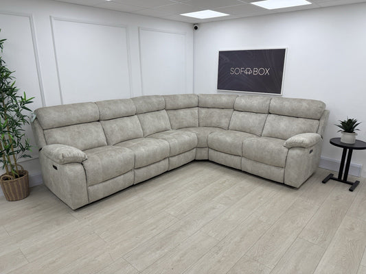 Furniture Village Moreno Power Recliner Corner Sofa In Cream Fabric