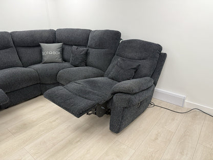 La-Z-Boy Tamla Power Recliner Corner Sofa In Black Fabric