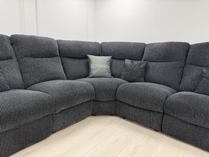 La-Z-Boy Tamla Power Recliner Corner Sofa In Black Fabric