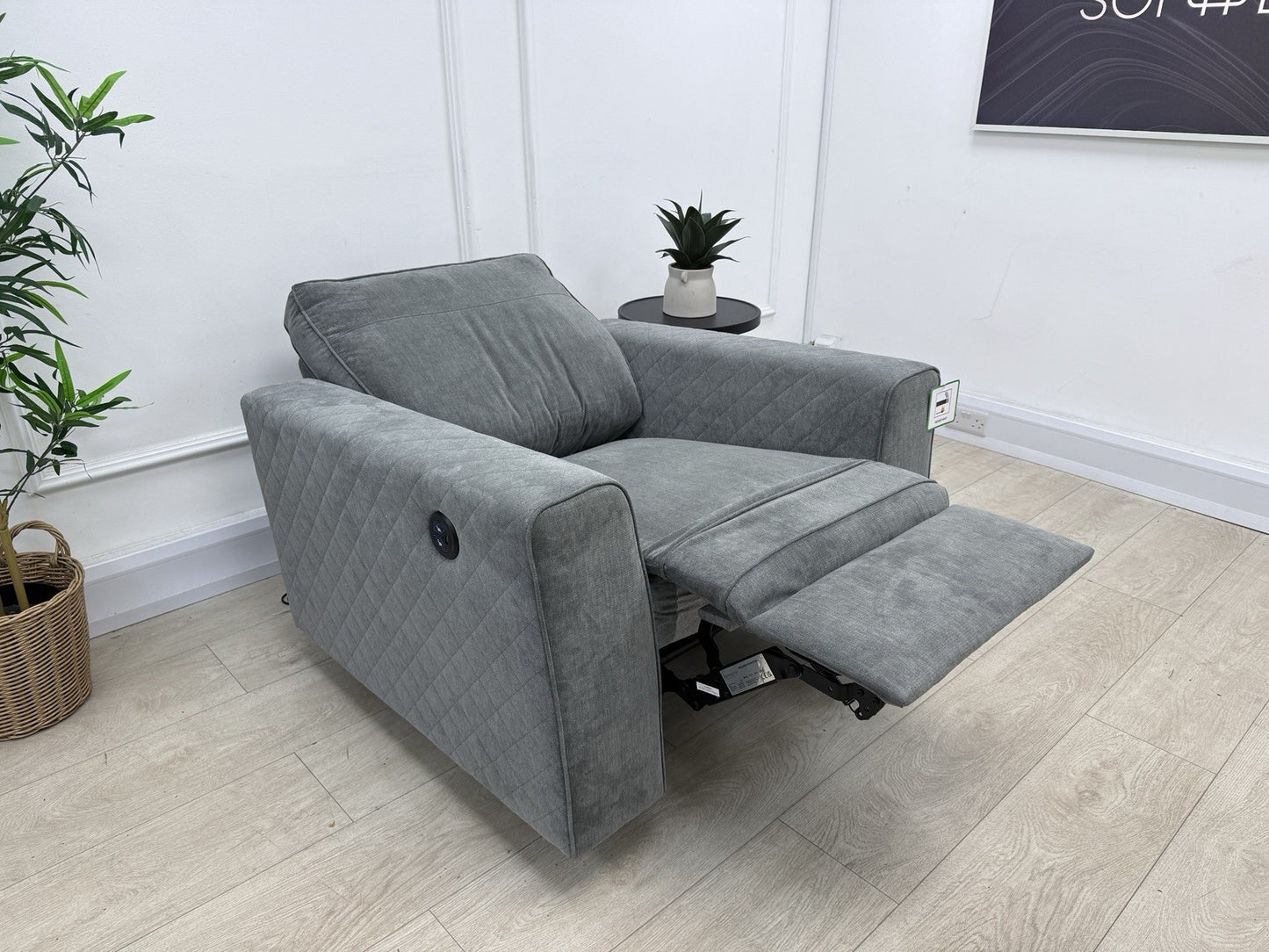 DFS Horace / Orka Power Recliner Chair In Graphite Fabric
