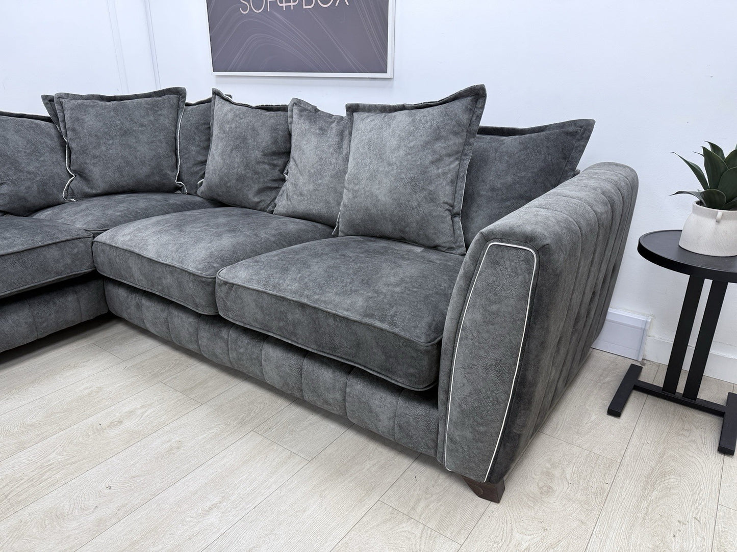 DFS Cherished Corner Sofa In Charcoal Combination