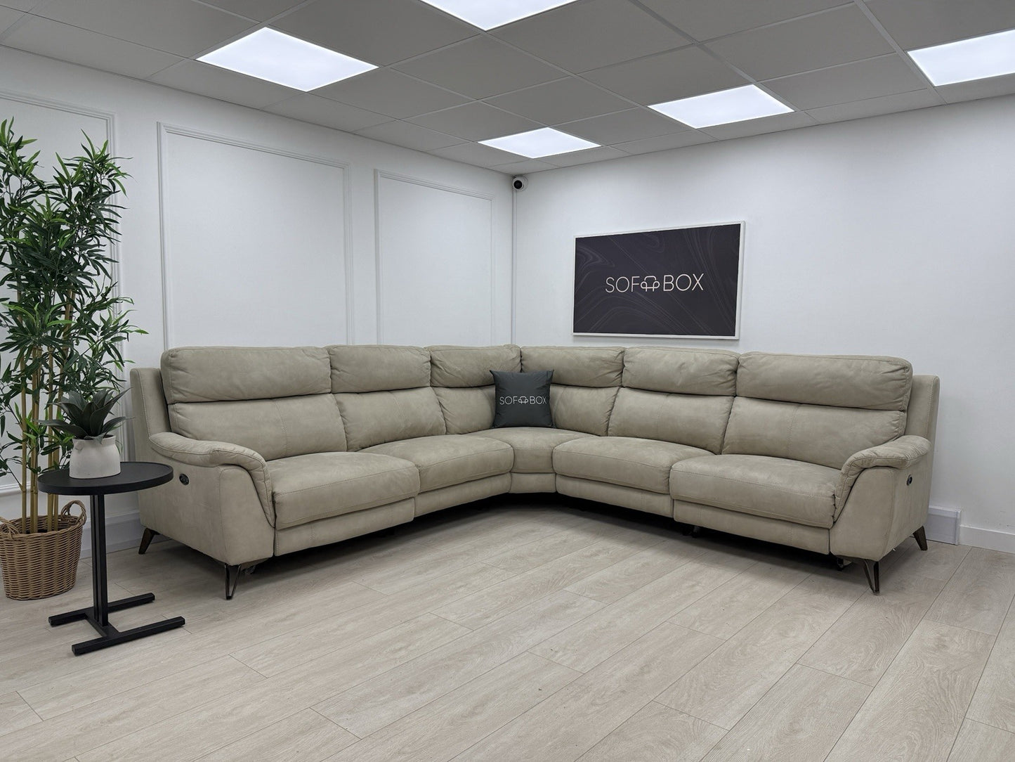 Furniture Village Contempo Corner Sofa In Beige