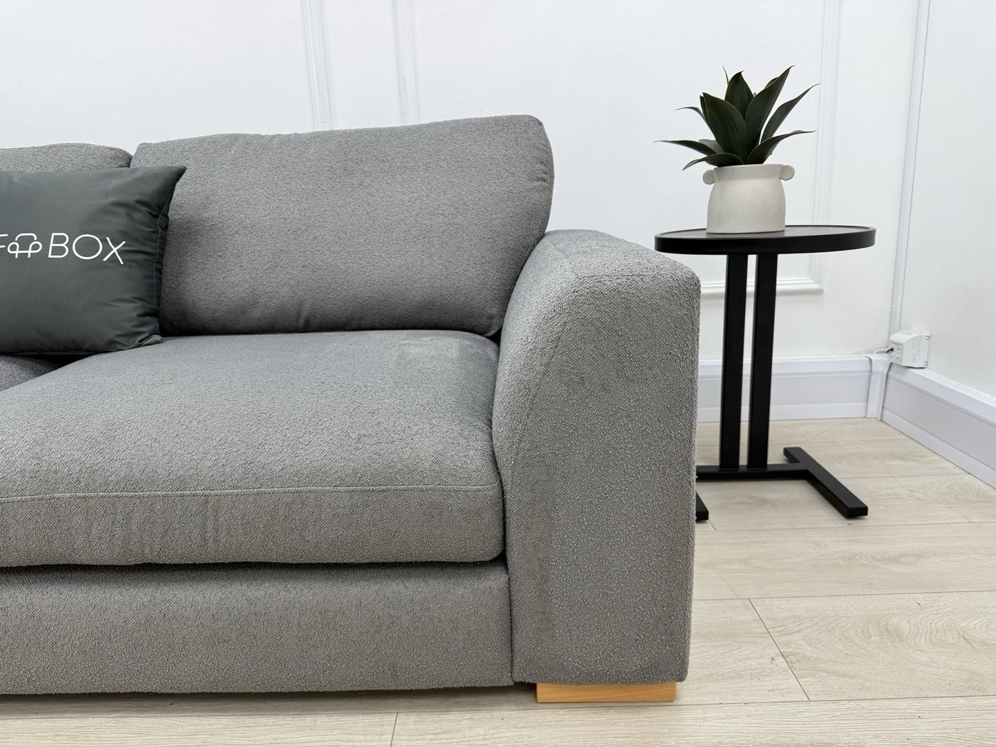 DFS Calix 3 Seater Sofa In Grey Bouclé Fabric