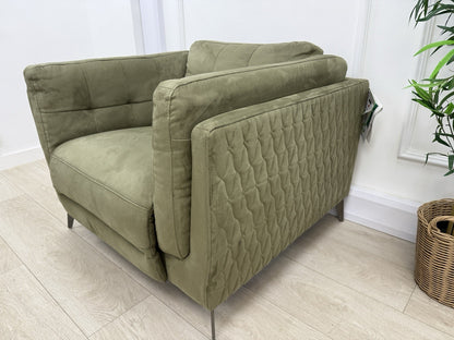 Sofology Muse Power Recliner Armchair In Olive Fabric