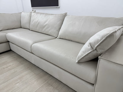 DFS Lovise Velvet XL Corner Sofa In Cream
