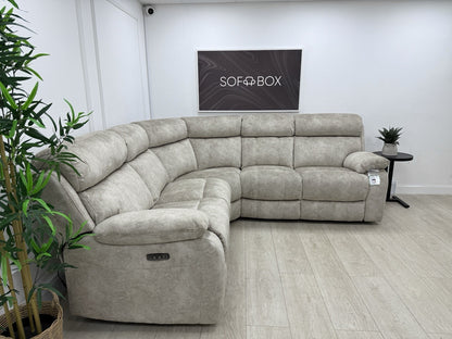 Furniture Village Moreno Power Recliner Corner Sofa In Cream Fabric