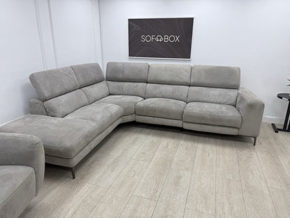 Fishpools Bella Power Recliner Corner Sofa & Amalfi Swivel Chair Set Dove Grey