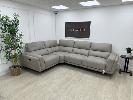 DFS San Mateo Power Recliner Corner Sofa In Misty Arizona Fabric