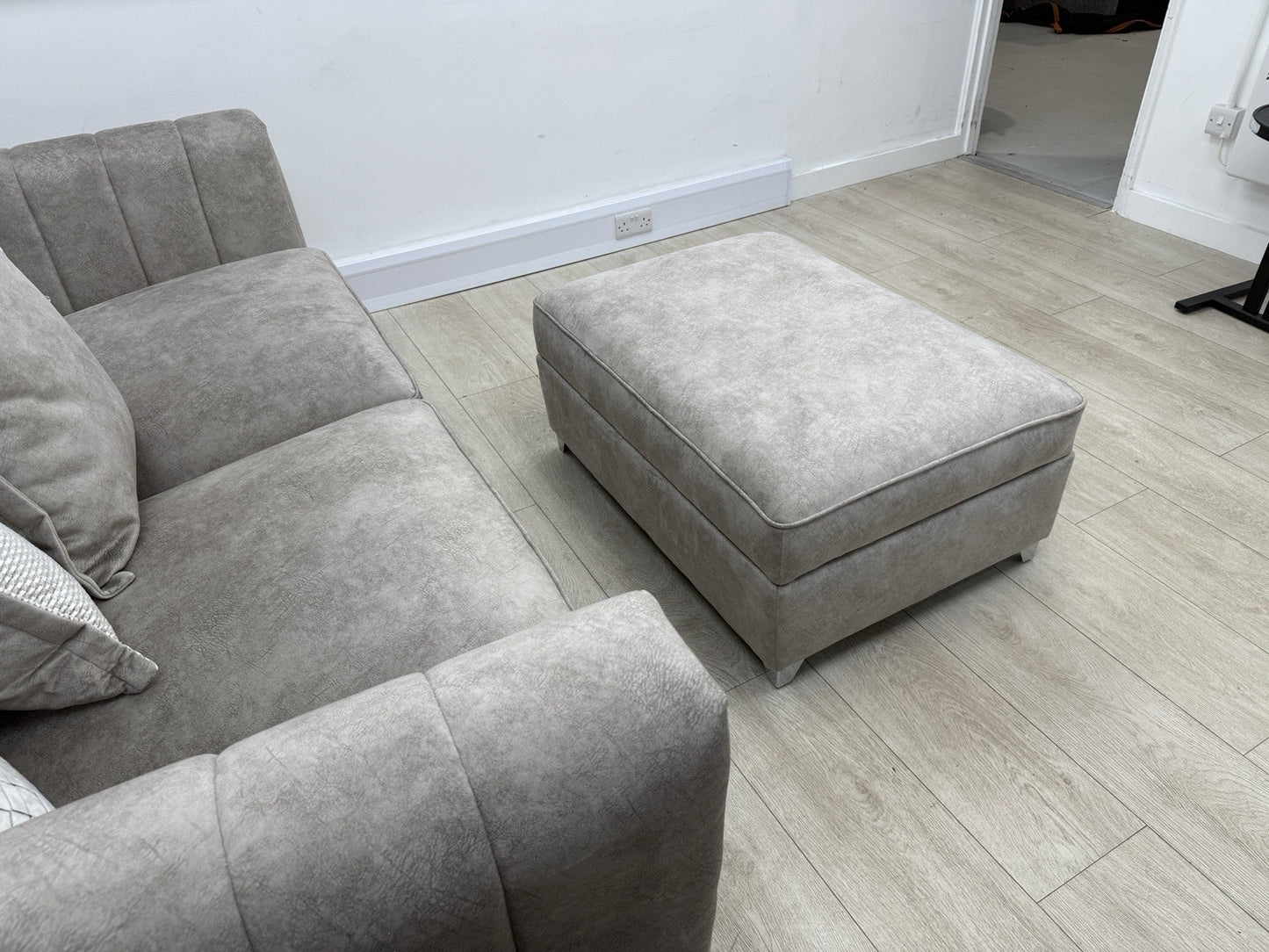DFS Cherished 3 Seater Sofa, Chair & Footstool Set In Oatmeal