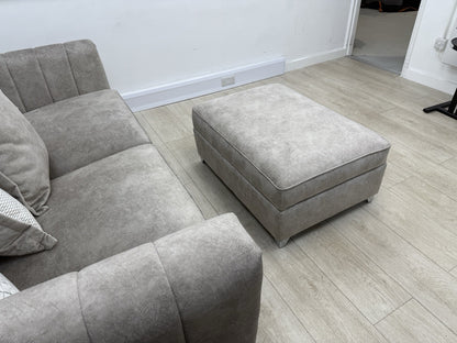 DFS Cherished 3 Seater Sofa, Chair & Footstool Set In Oatmeal