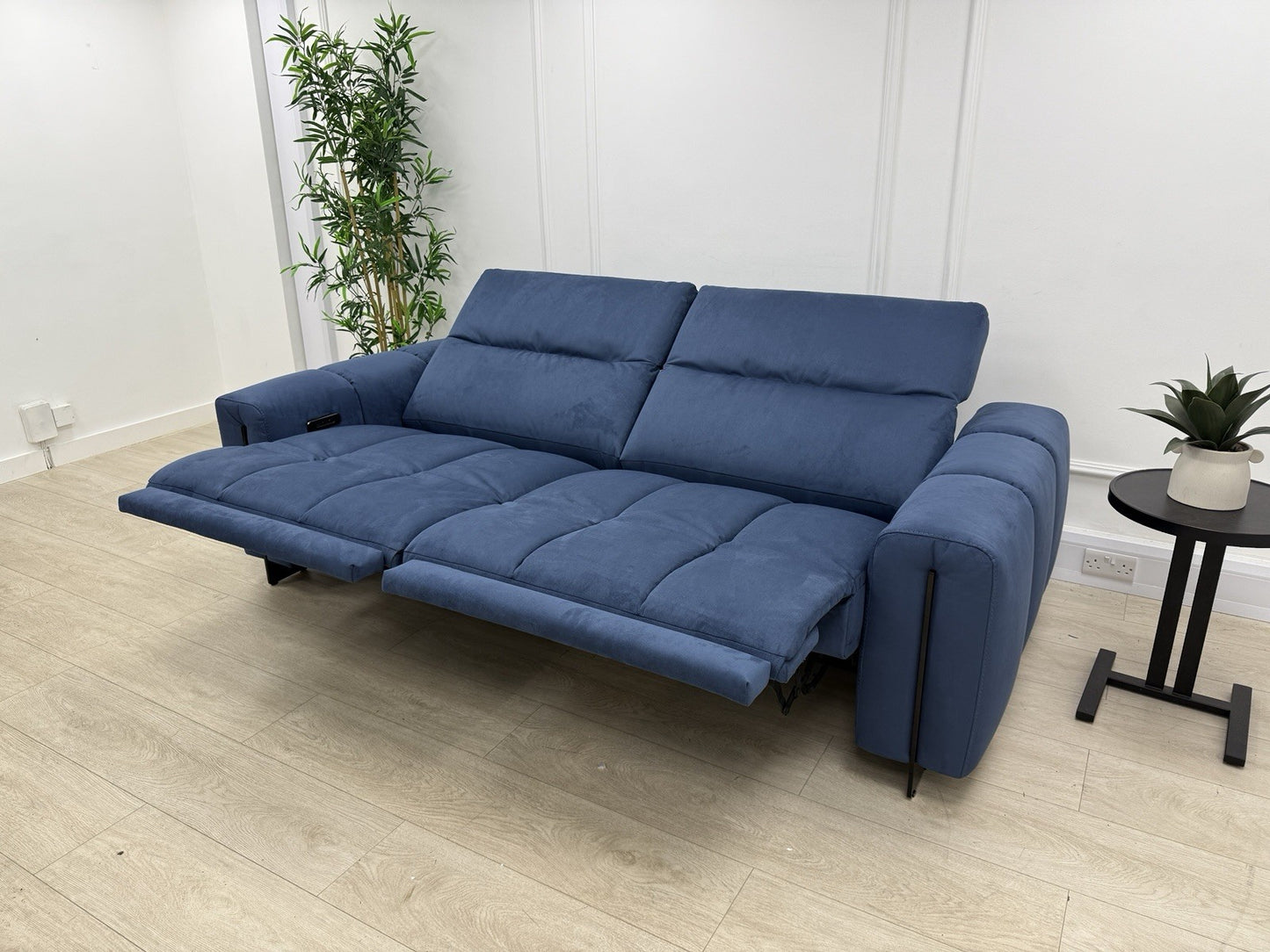 Italia Living 3 Seater Power Recliner Sofa In Luna Blue