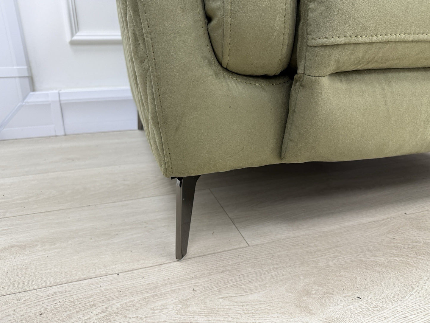 Sofology Muse Power Recliner Armchair In Olive Fabric
