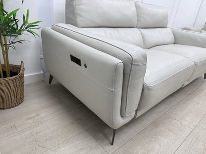 DFS San Antonio 3 Seater Power Recliner Heated Sofa In Fossil Leather