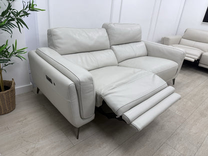 DFS San Antonio 3 Seater Power Recliner Heated Sofa In Fossil Leather
