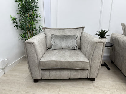 DFS Cherished Grande 4 Seater Sofa & Armchair Set In Oatmeal Self Piped
