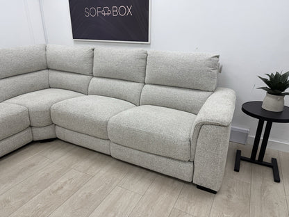 DFS Arwen 2 Corner 2 Power Recliner Corner Sofa In Oyster Fabric