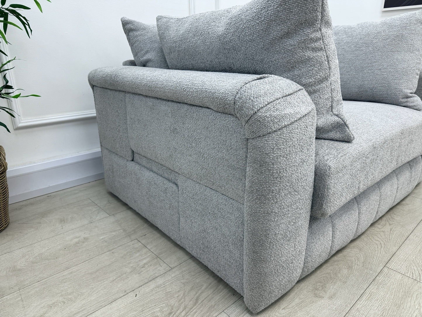 Sofology The Westwood Loveseat Cuddle Chair In Teddy Chenille Silver Mix