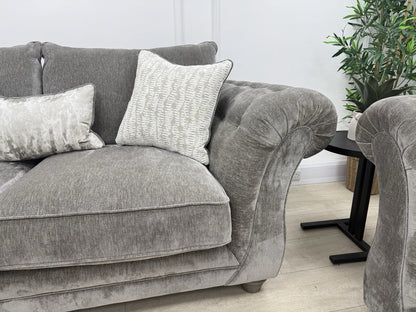 Sofology Highgrove 3 Seater Sofas Set In Grey Chenille Fabric