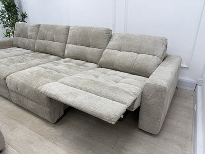 DFS Steller XL Power Recliner Chaise Sofa In Taupe Fabric