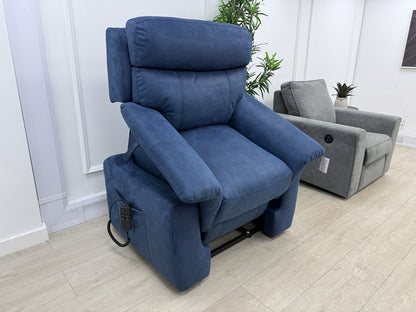 DFS Ronan Power Lift And Rise Chair In Arizona Blue Fabric